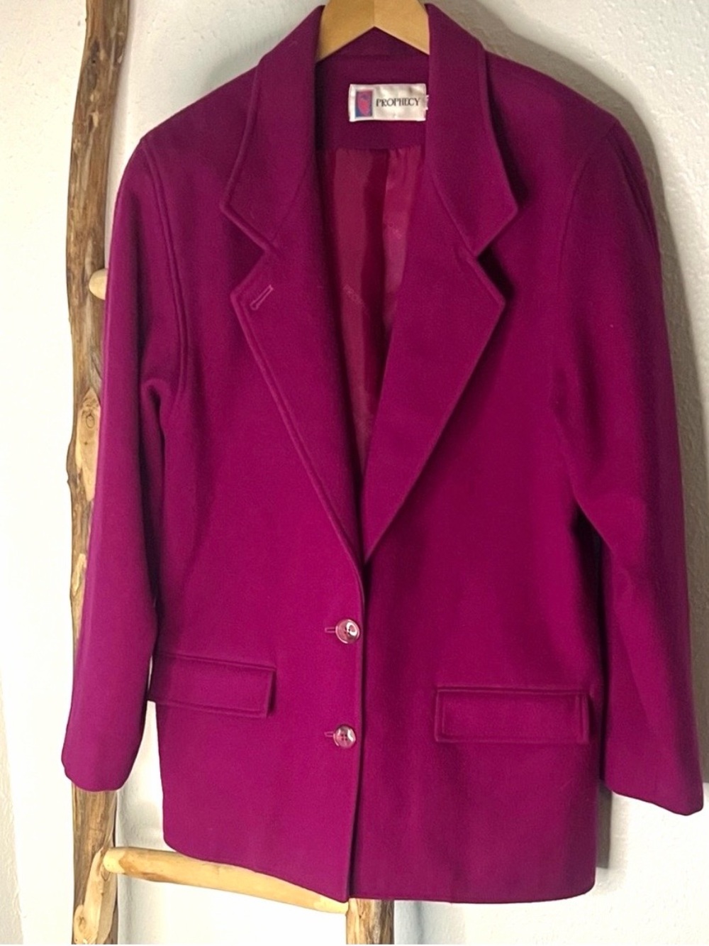Prophecy Vintage Magenta Orchid Wool Blazer Jacket Medium Large